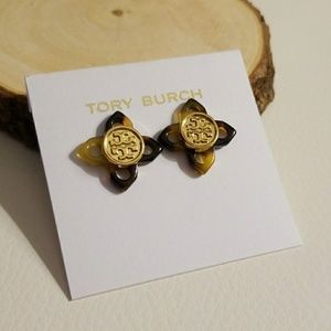Tory Burch tortoise Babylon resin earrings